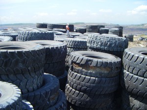 old mining truck tyres for recycling