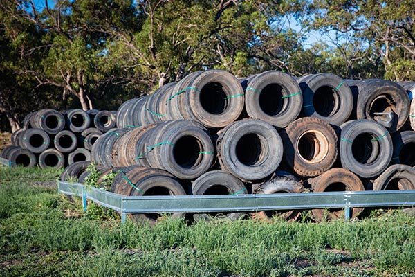 ELT tyres recycling piles Warren plant
