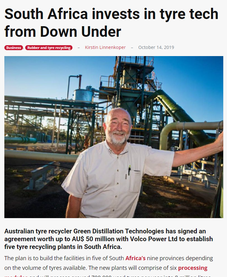 GDT Tyre recycling in the media