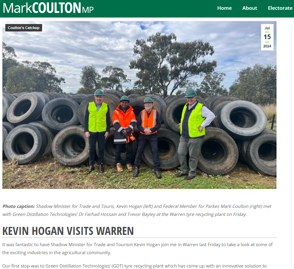 GDT Tyre recycling in the media