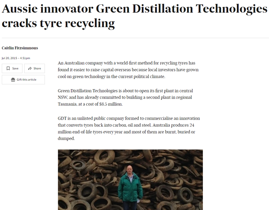 GDT tyre recycling in the media