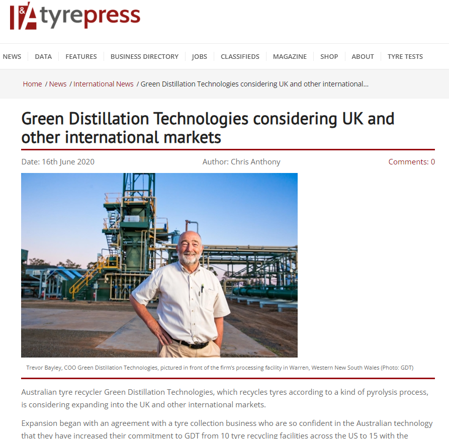 GDT tyre recycling in the media
